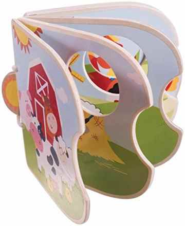 Bieco 23022681 – Holzbilderbuch Bauernhof mit 8 Seiten ca. 14 x 12 cm -