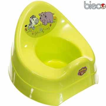 Bieco Baby Töfchen Zoo mit Musik in grün, Spritzschutz, hohe Rückenlehne: Baby Töpfchen mit Musik Lerntöpfchen Toilettentrainer Babytopf Topf Kinder WC -