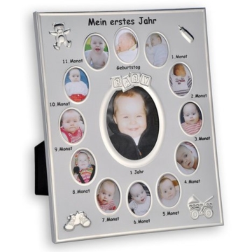 Bilderrahmen Mein erstes Jahr Baby Fotos Bilder Alurahmen 25x30cm -
