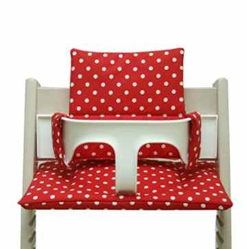 Blausberg Baby – Sitzkissen (beschichtet) für Tripp Trapp Hochstuhl – rot mit Punkten -