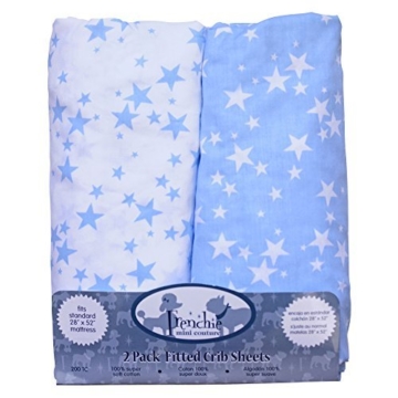Blue Stars 2er Pack Spannbettlaken Kinderbett Blatt (70 x 140 x 20 cm) -