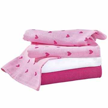 BORNINO 3er-Pack Mullwindeln 80×80 cm Stoffwindel, rosa -