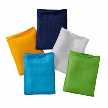 BORNINO 5er-Pack Mullwaschlappen 15×20 cm Babywaschlappen, mehrfarbig -