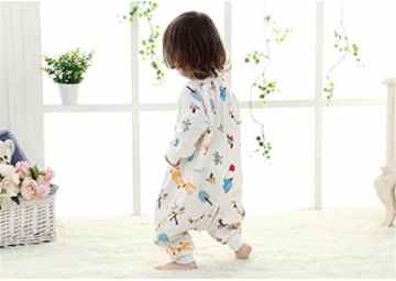 Chilsuessy Baby Sommer Schlafsack 0.5 Tog mit abnehmbar Langarm und Fuessen , Cartoon Elefant -