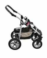 Clamaro „CORAL 2017“ Kinderwagen 3 in 1 Kombi System (24 Farben wählbar) mit Babywanne, Sport Buggy und Auto Babyschale Aufsatz (ISOFIX), Alu-Stahl Gestell mit Luftreifen und einstellbarer Fahwerk Federung, vorne mit 360° Schwenkrädern und hinten mit EASY-STOP Bremse -