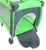 Clamaro ‚Dream Traveler‘ 120×60 Kinder Reisebett (3 Farben) höhenverstellbar mit Einhang, Faltmatratze, Moskitonetz, Baby Wickelauflage, Organizer Korb, seitlicher Ausstieg mit Reißverschluss und Transportrollen – Kinderreisebett kompakt zusammenklappbar auf 75 x 26 x 22cm (L/B/H) -