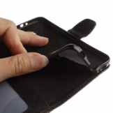 Cozy Hut Sony Xperia Z5 Mini/compact Lederhülle,Magnetverschluss Schutzhülle Folio Cover für Sony Xperia Z5 Mini/compact Schwarz Ledertasche im Bookstyle mit Kartenfächer und Standfunktion Hülle Sony Xperia Z5 Mini/compact Handy taschen Classic Series Leder Schale [Built-in Card Slots] Brieftasche Etui Schutz Flip Leather Case – Schwarz -