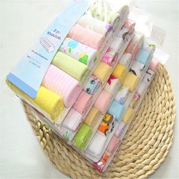 CuteOn8 Pack Weicher Baumwolle Waschlappen,Gelegentliche Farbe -