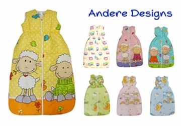DAS ORIGINAL BOMIO® Baby Sommer-Schlafsack „Schäfchen (Gelb)“, Öko-Tex Standard 100, Größen von „70 cm bis 110 cm“ -