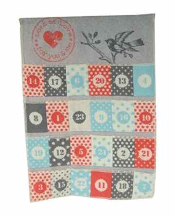 David Fussenegger 886297M5 Adventskalender „Vogel & Stempel“, Baumwoll-Mischgewebe, filz, 48 x 67 x 1 cm -