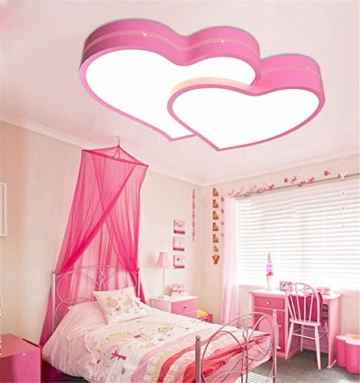 Deckenleuchte Rosa Zwei Herzen Kinderlampe Kinderzimmer Schlafzimmer Led Herz Girl Moderne Mädchen Für Mädchenzimmer Decken Hochzeit Deko Lampen Schlafzimmerlampe Herzform Herzchen Mit Pink 50CM -