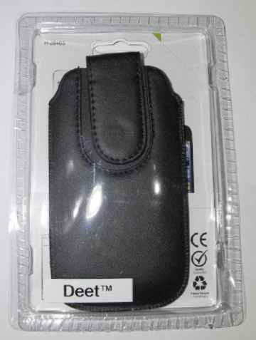 DEET TM322 – für Vodafone Smart III 975 schwarz Magnetverschluss PU Leder Schutzhülle mit Ziehlasche -