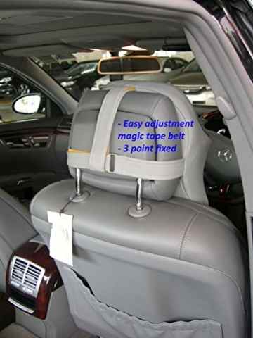 Deluxe Echtes Leder Komfortable Starke unterstützende Auto Kopf / Nacken Kissen (Schwarz) -