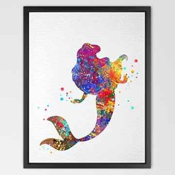 dignovel Studios Meerjungfrau Ariel Disney Princess Aquarell Art Print Wall Art Girls Poster Room Decor Art Aufhängen Kids Art Geburtstag Geschenk eine Hochzeit n015-unframed -