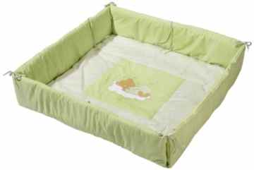 Easy Baby 470-84 Komilaufstalleinlage 100/100 cm, Sleeping Bear grün -