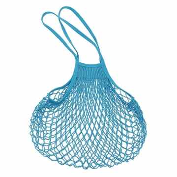Einkaufsnetz mit langen Griffen-Türkis in super Qualität aus der Normandie -