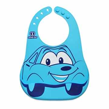 Einteiliges Silikon Tischset & aufgeteilter Teller mit Ansaugfunktion + Lätzchen | chaosfreie Schale mit Ansaugfunktion für Säuglinge/Kleinkinder| Silikonteller für Plate für Baby gesteuerte Beikosteinführung … -