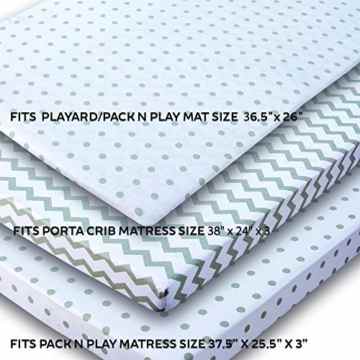 Ely ’s & Co Wasserdichter Pack n Play Tragbarer Mini Bettlaken für Babybett keine Notwendigkeit für Matratze Pad Cover oder Matratze Displayschutzfolie Polka Dots Unisex für Baby Boy und Baby Girl -
