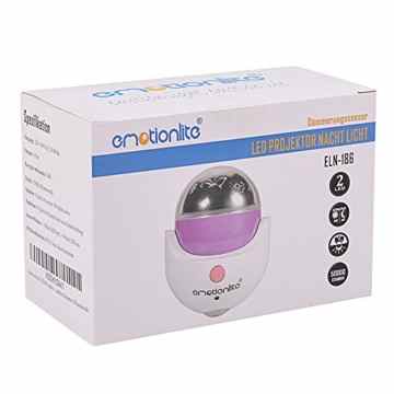 Emotionlite LED Projektor Nachtlicht mit Dämmerungssensor Plug in Kinder Nachtlicht Sehr gut für Kinderschlafzimmer Badezimmer Flur Treppenaufgang Korridor Schrank Oder ein dunkles Zimmer weißes 4000 K -