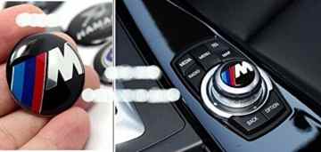 Exoca™ Auto-Aufkleber, 29 mm, Multimedia-/Audio-Tasten-Aufkleber, für die Innenausstattung, für BMW, Aluminium/Kunstharz -