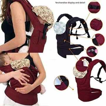 Fetoo Babytragetasche Babytrage Baby Fördermaschine Rucksack Bauch und Hüfttrage Tragegurt, Einstellbar Schnalle, Blau oder Rot nach Zufall -