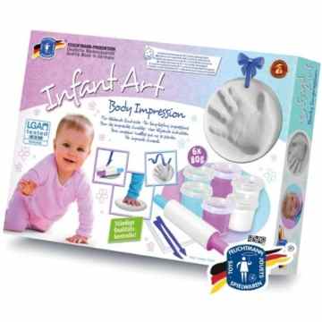 Feuchtmann 628-0822 Kinder Abdruckset Hände u. Füße Modelliermasse f. Abdrücke 4 Flaschen Malfarbe à 150g, inkl. Zubehör im Geschenkkarton -