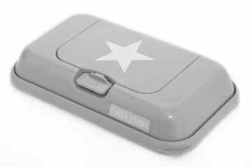 Feuchttüchter-Aufbewahrungsbox für unterwegs Funkybox ToGo – grau mit Stern -