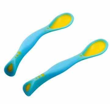 Flexibler Kunststoff Baby Feeding Spoons (2 Stück) – Blau -