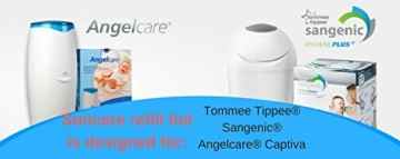 – Folie Windelbeutel für Sangenic Tommee Tippee und Angelcare cassettes- entspricht 24 Angelcare Original Ersatzminen + Gratis Tube -
