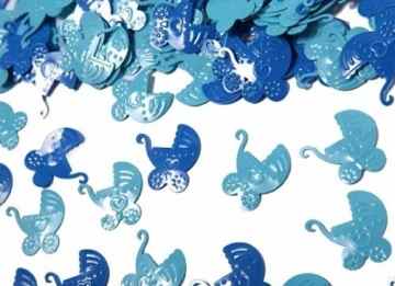 Folien-Konfetti Kinderwagen hellblau / blau, ca. 15 gr. -