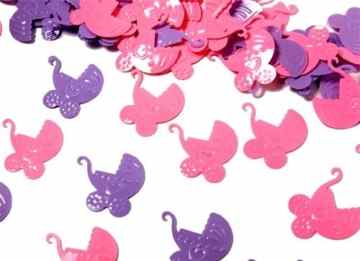 Folien-Konfetti Kinderwagen rosa / flieder, ca. 15 gr. -