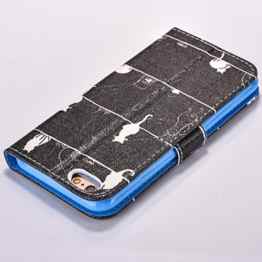Für iPhone 6 Plus Hülle, Für iPhone 6S Plus Hülle [Bildschirmschutz aus gehärtetem Glas], Grandoin Retro Leder Foliant Stoßabfangende Hülle, exzellente Qualität buntes elegantes Muster Design Premium PU Verschluss genaue Passform Riemen-Leder Geldbörse schützende Schnapp-Hüllen-Abdeckung Für iPhone 6 Plus/Für iPhone 6S Plus mit [Kreditkarten Einschub] Ständer Funktion -