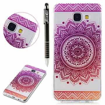 Galaxy A5 2016 Hülle,SainCat Galaxy A5 2016 Silikon Hülle Transparent Handyhülle Karikatur Muster Gel Schutzhülle [Kratzfeste, Scratch-Resistant] Ultra Slim Dünn Weichem Handytasche Weich Flexibel Silikonhülle TPU Durchsichtig Crystal Clear Schutz Handy Hülle Backcover Case Tasche Etui Bumper für Samsung Galaxy A5 2016 SM-A510F (Gradient lila Blumenschale) -