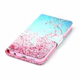 Galaxy S6 Hülle,Galaxy S6 G920 Leder Handy Tasche Wallet Case flip Cover Etui,Ukayfe Retro Muster Druck Bunt Kirschblütenn Blume Design Schutzhülle Ledertasche LederHülle HandyHülle Hüllen mit Standfunktion Kunstleder für Samsung Galaxy S6 G920 mit 1 x Schwarze Eingabestift – Rosa Blumen -