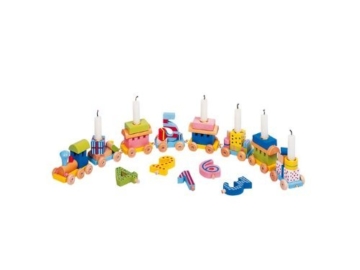 Geburtstagszug mit Zahlen 1-10 und 10 Kerzen -