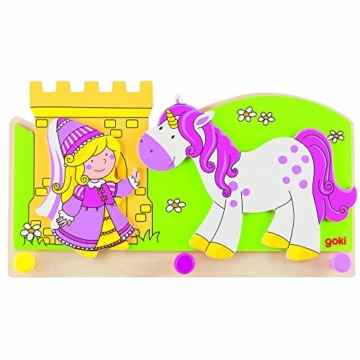 Goki 60797 Garderobe „Kleine Prinzessin mit Einhorn“ -