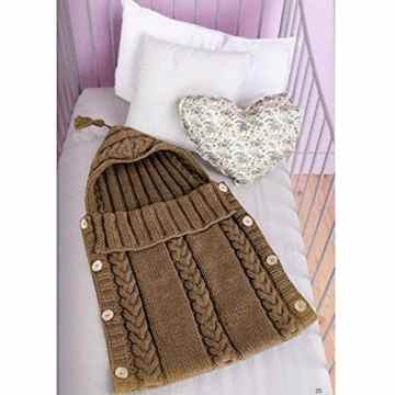 Gosear Neugeborenen Kleinkind Schlafsack Mode Winter Warm Weiche Stricken Wolle Streifen Wickeln Sie Schlafen Decke für 0-1 Jahr altes Baby Braun -