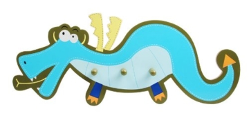 grosse Kindergarderobe Hakenleiste Drache 55 cm x 22 cm 3 Haken -