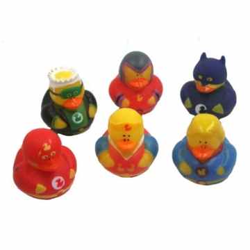 Gummiente Superhelden 6 Stück Gummi-Ente, Spritzente Palandi® -