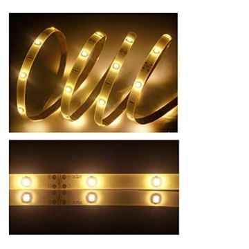 Haehne Bewegung aktiviert Bett Licht, Flexible LED Streifenlicht, Auto Ein/Aus Bewegungsmelder Nachttischlampe, Bewegung aktivierte LED-Lichtleiste (1.2M *2 Warmweiß) -