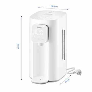 Haier HBM-F25 2.0 Liter Wasserkocher und Wärmer mit LED Digital Display, Edelstahl Innen in weiß -