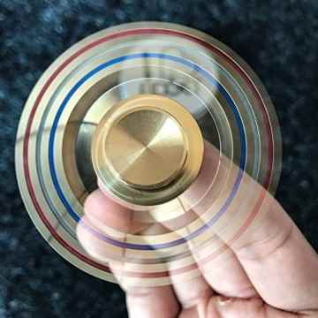 Hand Fidget Spinner Spielzeug, Cooliker Sechs Winged Messing Hand Spielzeug Stress Reducer Premium Hybrid Keramik Lager – perfekt für ADD, ADHS, Angst und Autismus Erwachsene Kinder -