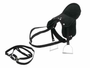 Happy People 58465 – Pferdesattel, mit Steigbügel, schwarz -
