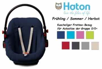 HATON BabyFit ** FROTTEE Schonbezug / Ersatzbezug ** Für Babyschale, Autokindersitz Gr. 0/0+ ** Frühling / Sommer / Herbst ** Universal Ersatz-Bezug z.B. für Maxi-Cosi, Cybex, Römer etc. -