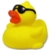 HC-Handel 916562 Vinyl Badeente Brillen-Ben Gummiente 8 cm -