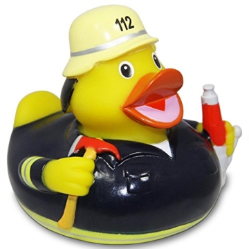 HC-Handel 916593 Vinyl Badeente Feuerwehrmann Gummiente 8 cm -