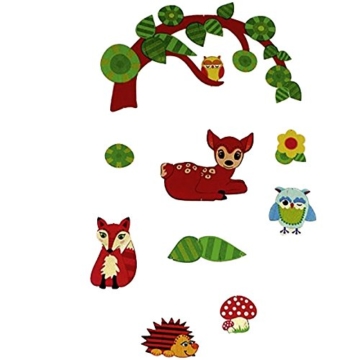 Hess Holzspielzeug 10264 Holzmobile Waldtiere, circa 35 x 39 cm -