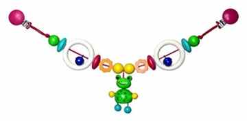 Hess Holzspielzeug 12988 Wagenkette Frosch Toni aus Holz, Länge circa 47 cm -