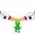 Hess Holzspielzeug 12988 Wagenkette Frosch Toni aus Holz, Länge circa 47 cm -