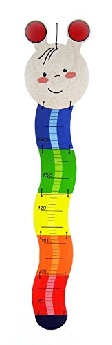 Hess Holzspielzeug 14608 Messlatte Raupe aus Holz, 95 x 20 cm -